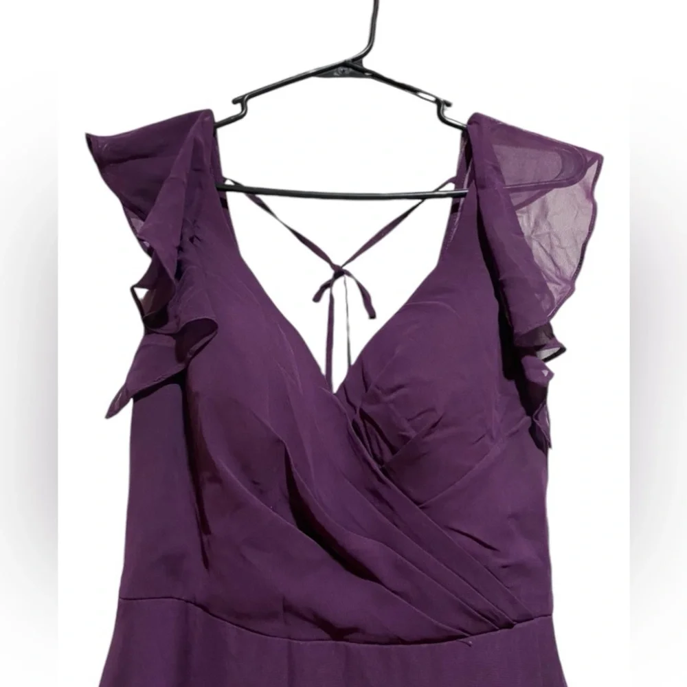 Azazie yoka plum Flowy Ruched Chiffon Dress - Picture 4 of 9